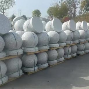 衡阳 白麻花岗岩石材圆球，石球，挡车球，隔离球，景观石球，风水球等