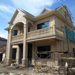 衡阳 黄金麻花岗岩石材私人别墅雕花门楼柱阳台栏杆