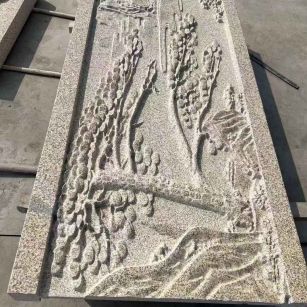 衡阳 黄金麻雕刻板浮雕迎客松