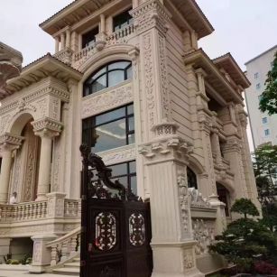 衡阳 黄金麻花岗岩别墅外墙干挂效果展示