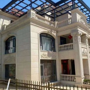 衡阳 黄金麻花岗岩荔枝面别墅外墙干挂