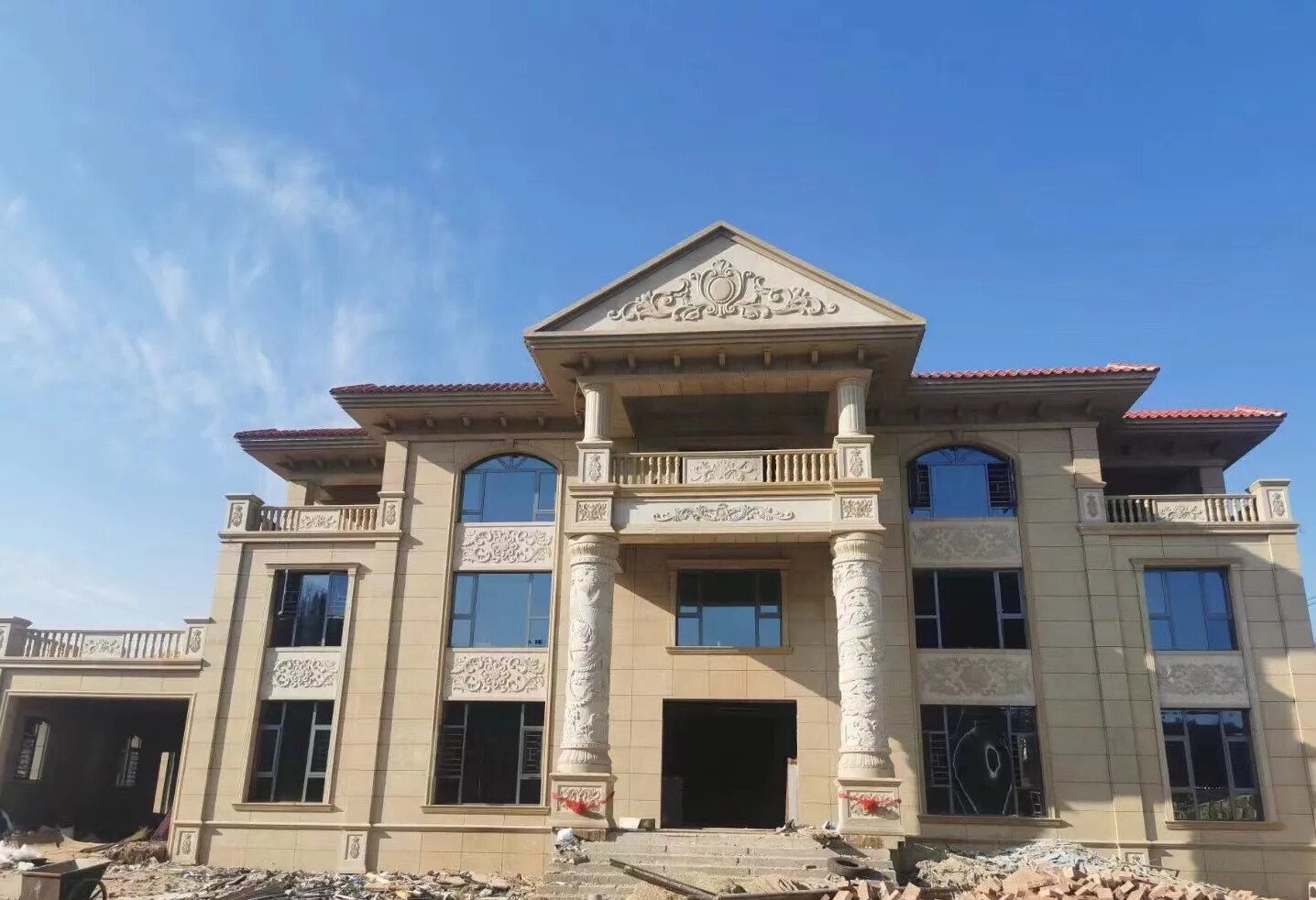 衡阳 黄金麻花岗岩别墅外墙干挂