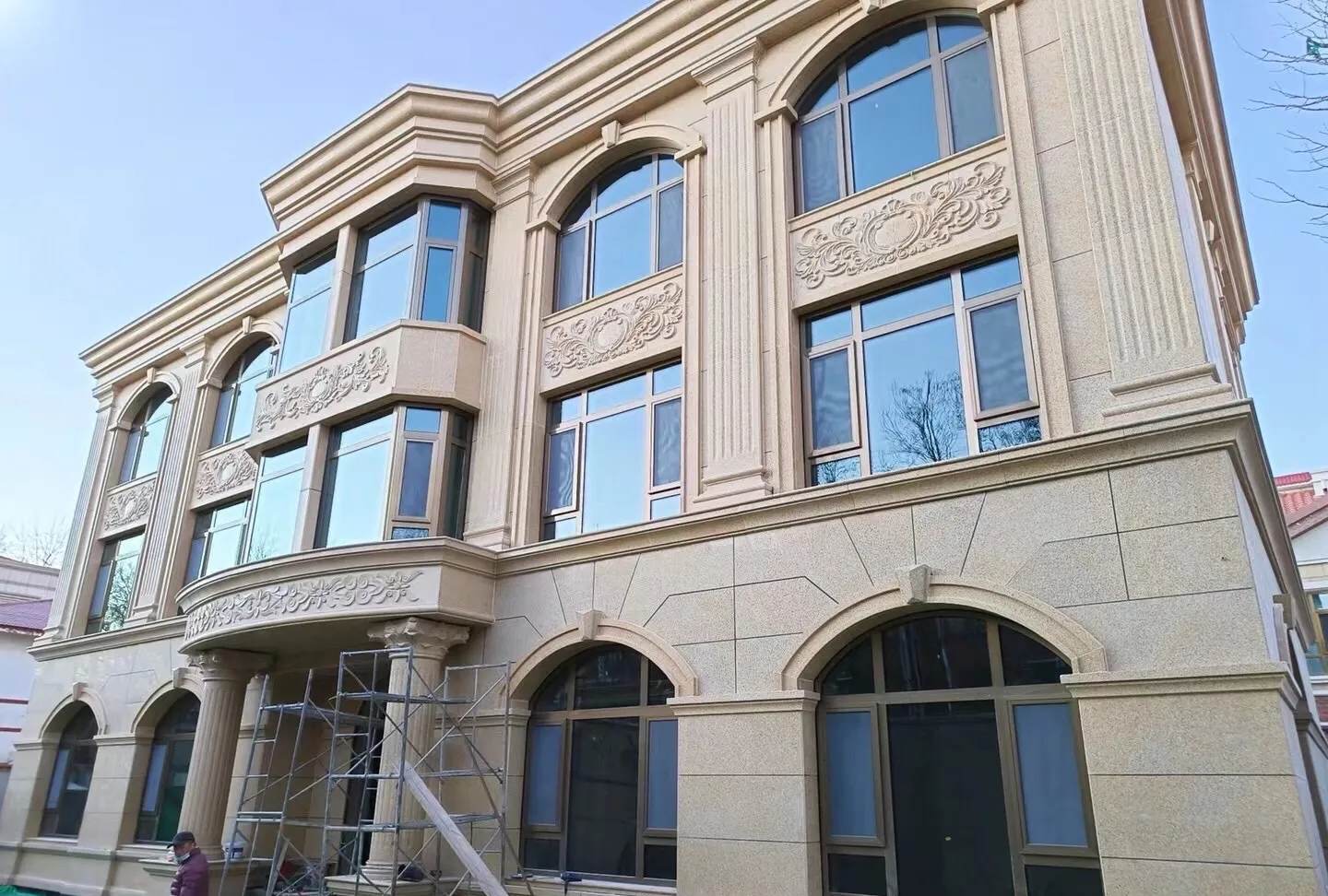 衡阳 黄金麻花岗岩别墅外墙干挂